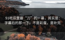 91吃瓜里最“刀”的一幕，其实是：字幕后的那一下，不是彩蛋，是补完
