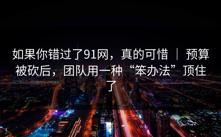 如果你错过了91网，真的可惜 ｜ 预算被砍后，团队用一种“笨办法”顶住了