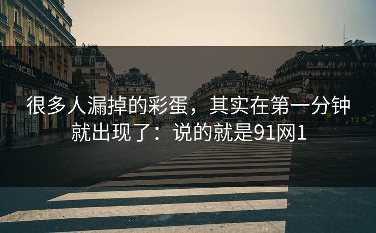 很多人漏掉的彩蛋，其实在第一分钟就出现了：说的就是91网1  第1张